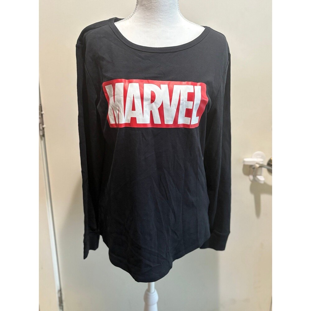 NWT marvel women’s long sleeve‎ t-shirt Amazon Essentials black L